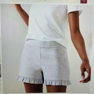 Loft Ruffle Hem Shorts Grey (size 8)